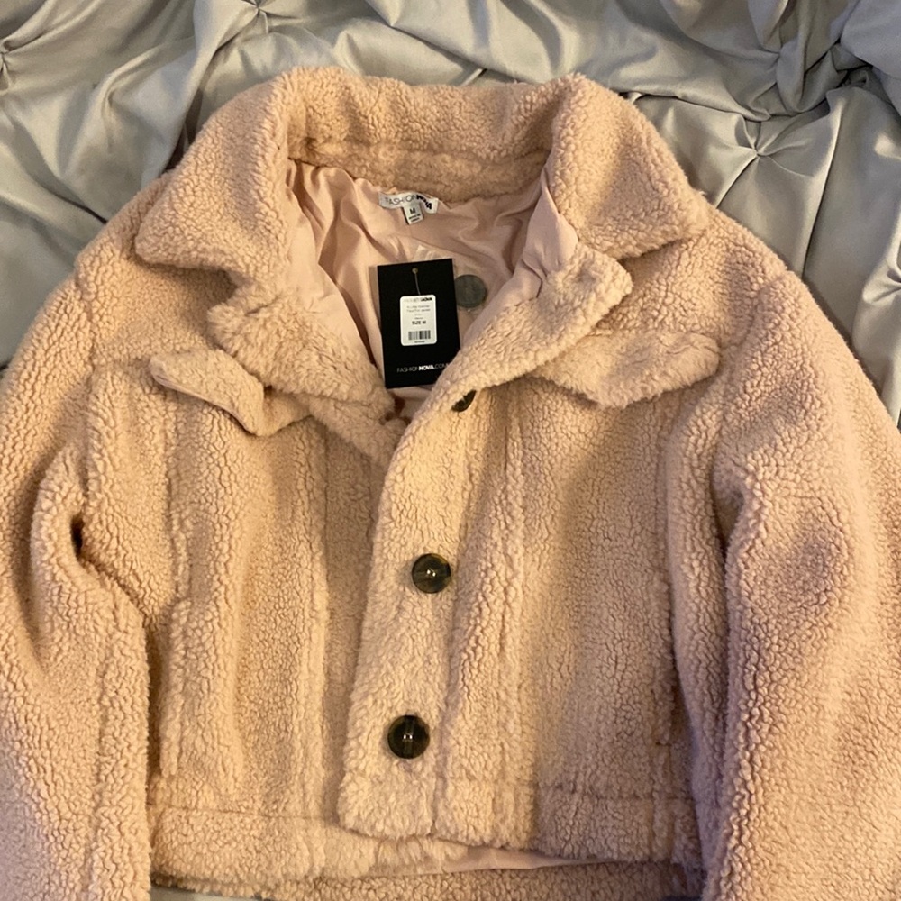 Fashion nova cropped faux fur jacket